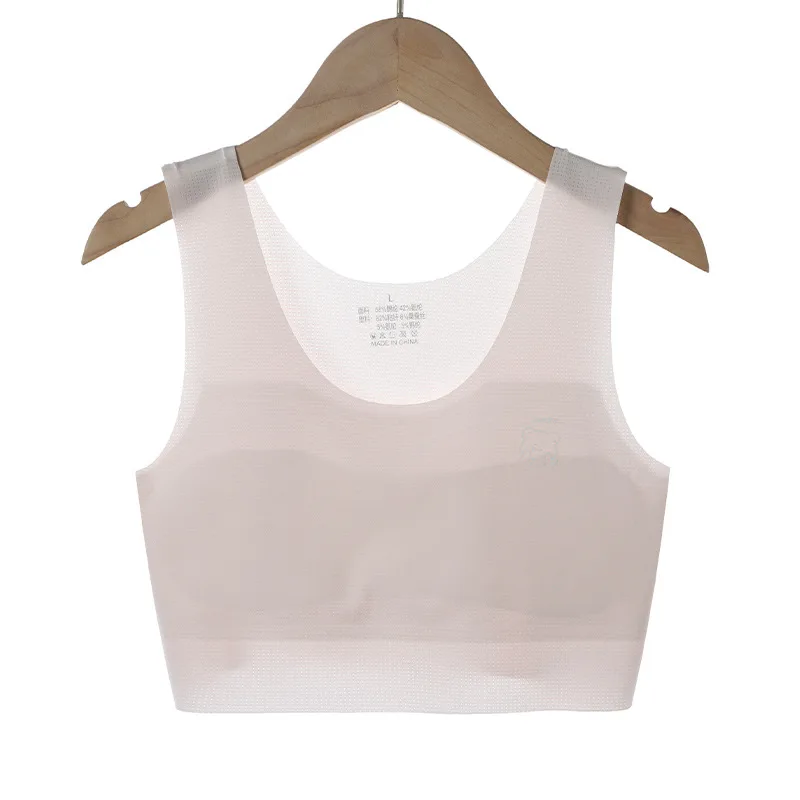 Girl's 2pc Solid Color Bra Set, Seamless Teen Developmental Vest - Image 4