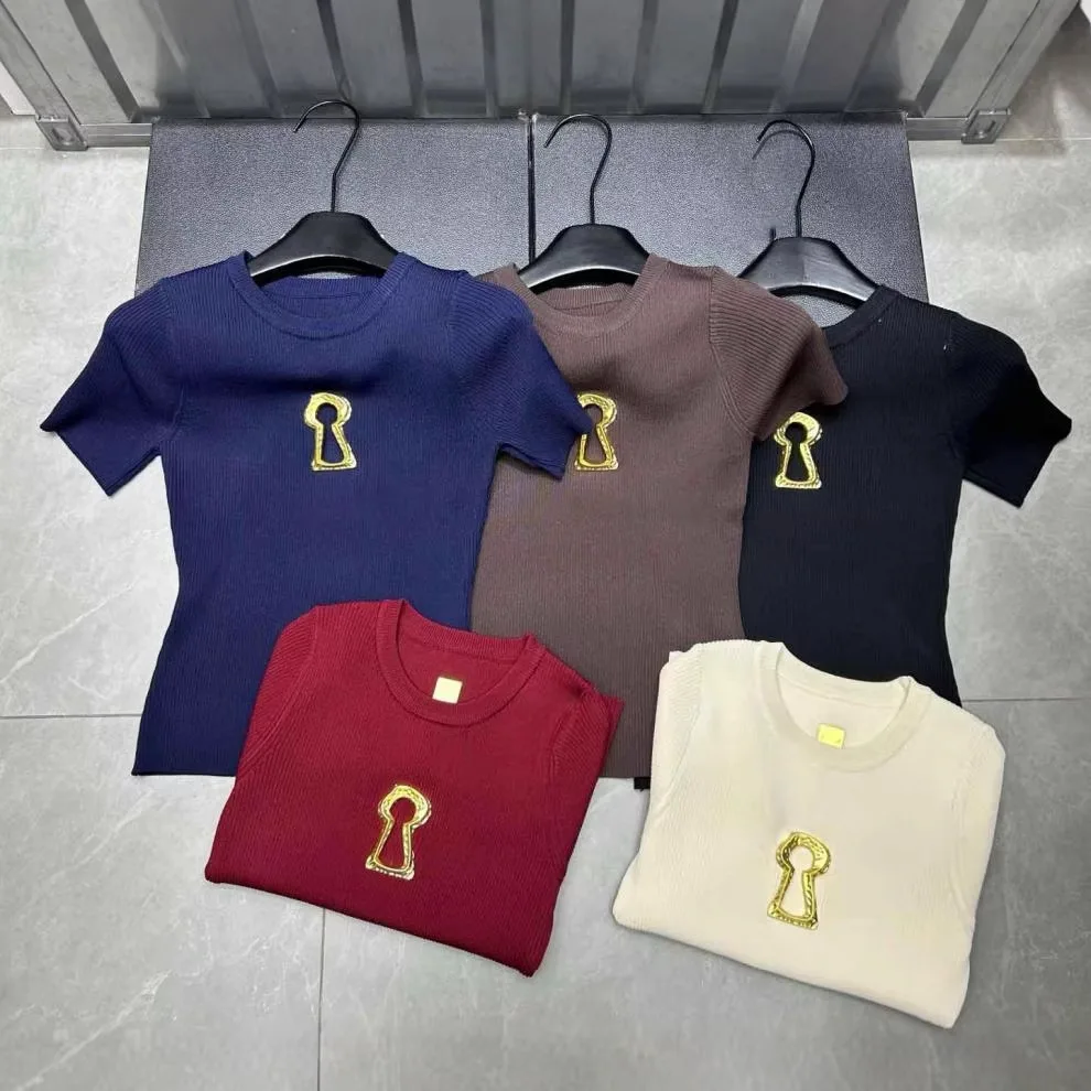 High Quality Summer New Hollowed Out Stand Up Collar Knitted Sweater Tshirt Women Commuting Slimming Sweater T-shirts Top - Image 3
