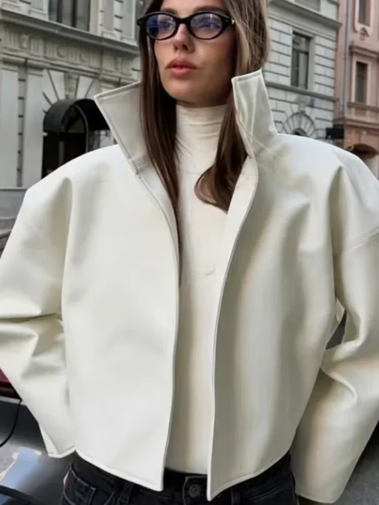 Women's Oversized Cropped Zip Jacket - view 5