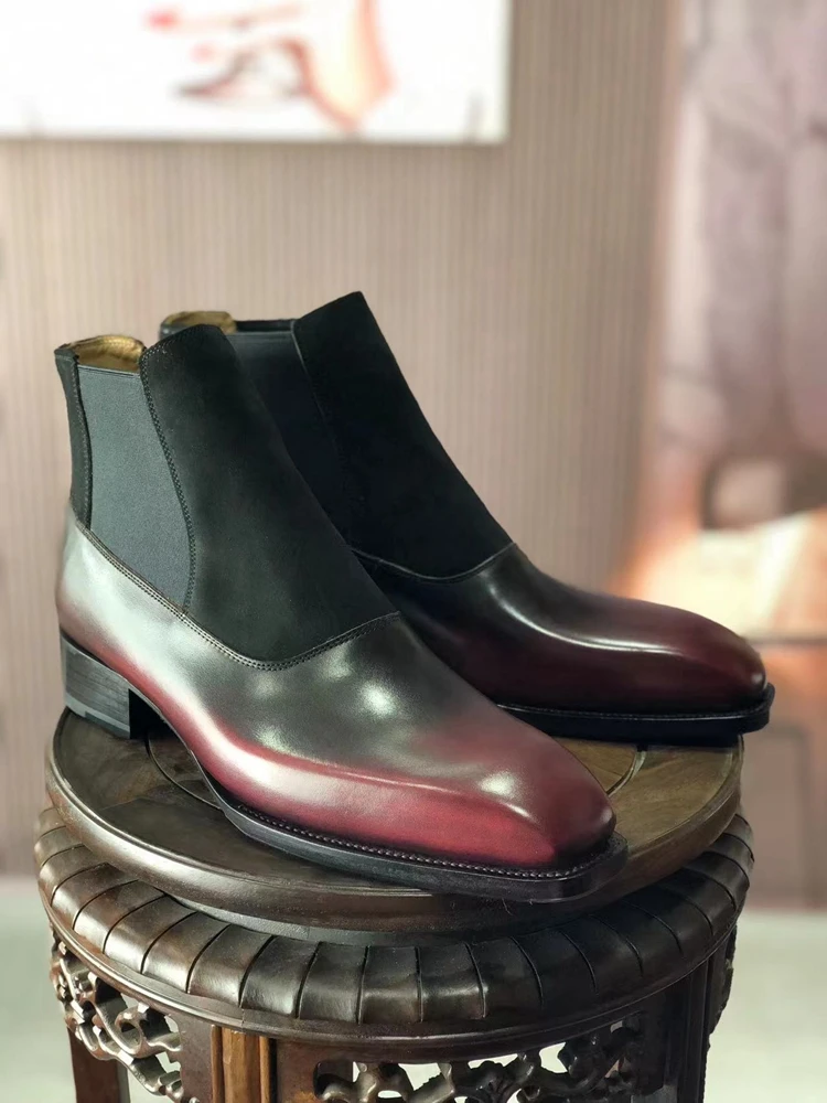 Hand-Painted Chelsea Ankle Boots – Fiddle-Back, Full-Grain Leather - Image 6