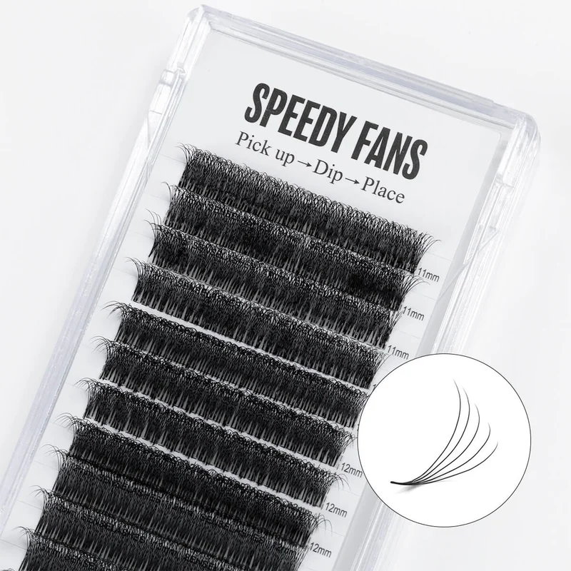 Sense Lashes Speedy Promade Fans 960 Ultra-Matte Black 5D/6D/8D - Image 7