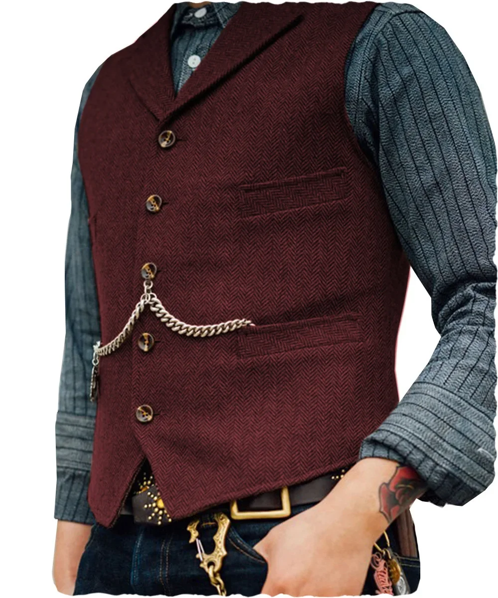Men's Dark Blue Smart Casual Vest - Image 7