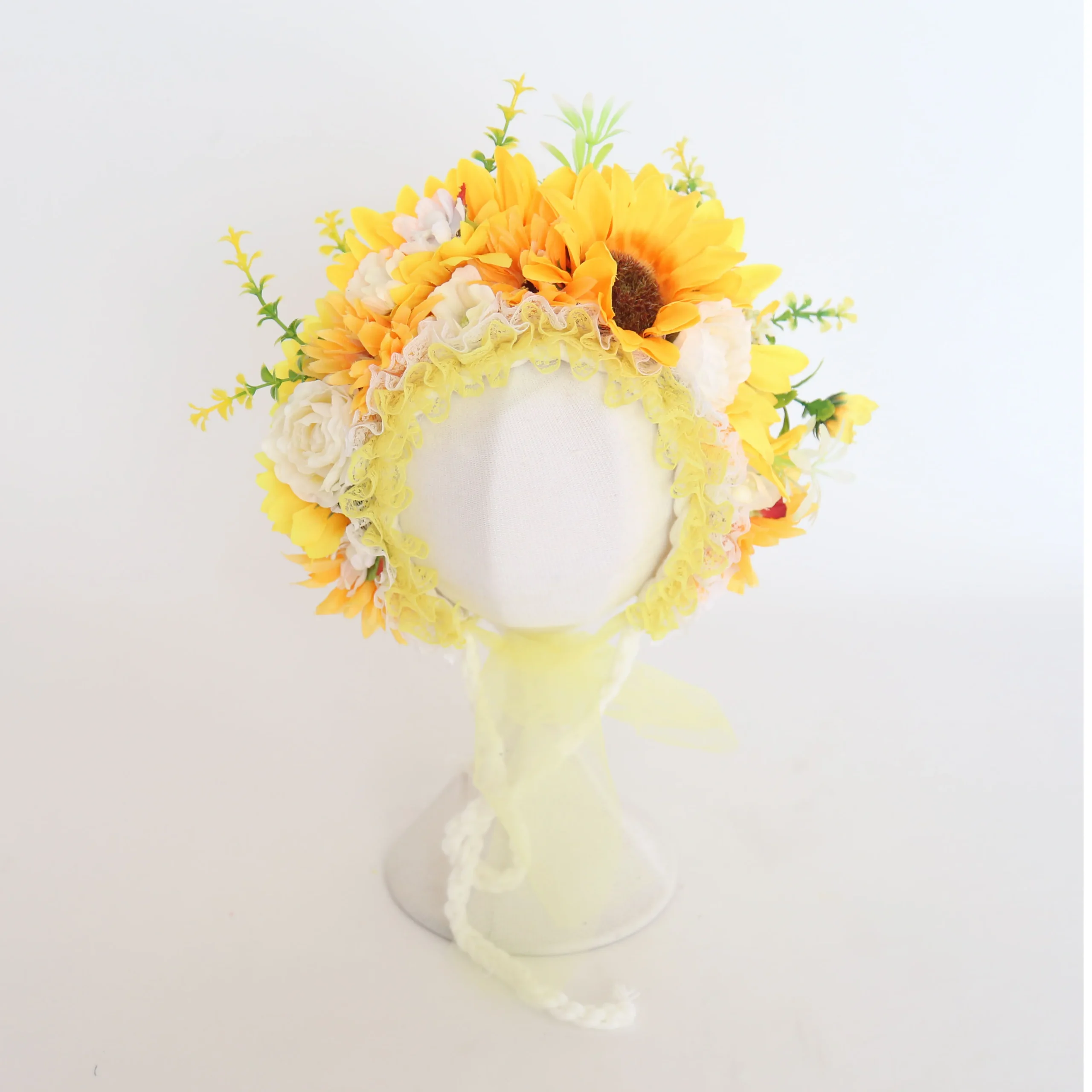 Floral Baby Bonnet – Cute Polyester & Wool – Vintage Newborn Hat - Image 14