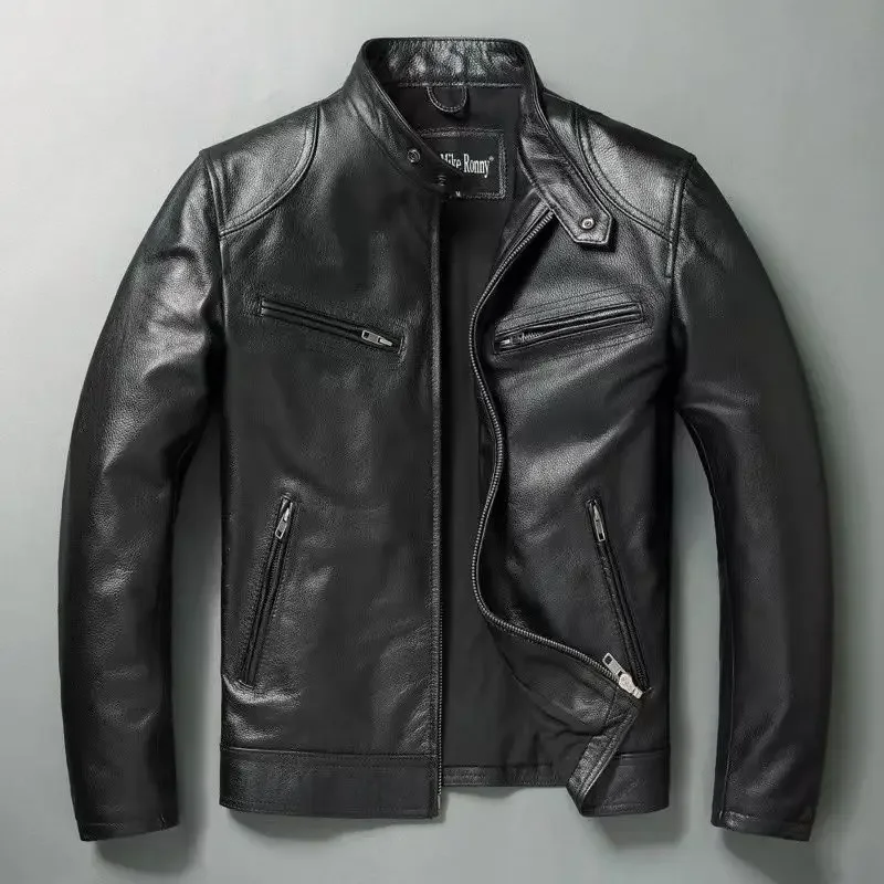 Men's 100% Cowhide Leather Slim Fit Jacket