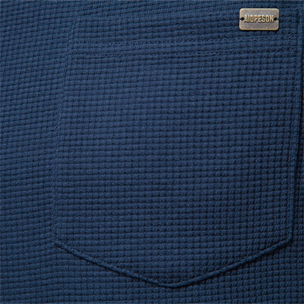 Men's Waffle Cotton Long Sleeve T-Shirt - Image 4