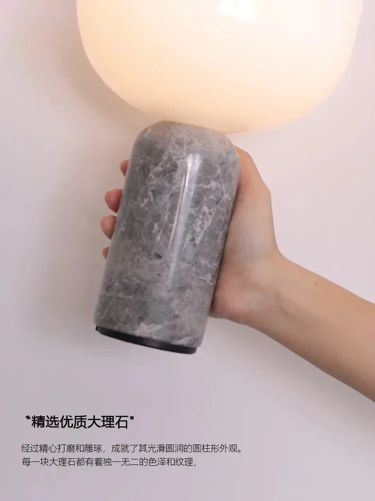 Modern Marble Table Lamp with USB Charging, Touch Switch, Dimmable LED - Image 4