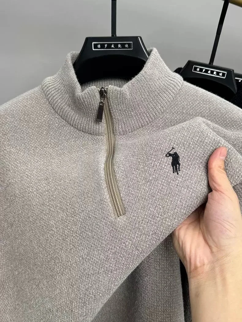Men's Knitted Pony Embroidery Sweater - Image 3