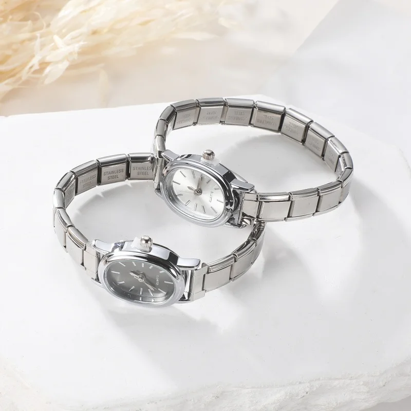 Unisex 9mm Stainless Steel Watch with Italian Elastic Charm – Chain - Image 5