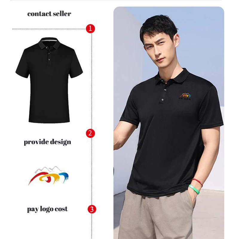 Customized Quick Drying Shirts Men Women Summer Sport Polo Shirt Cool Fabric Running Fitness T-shirt Logo Personalised Clothing - Image 2