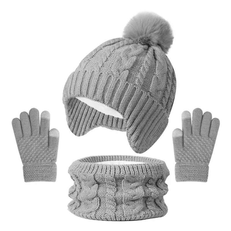 Soft Pink Kids Winter Set – Hat, Scarf & Gloves, Polyester Filled - Image 8