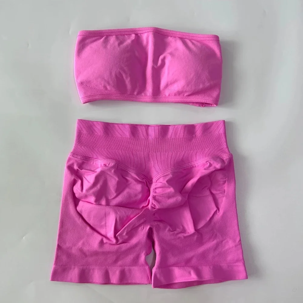 Women's Backless Sports Bra and Shorts Set - view 9