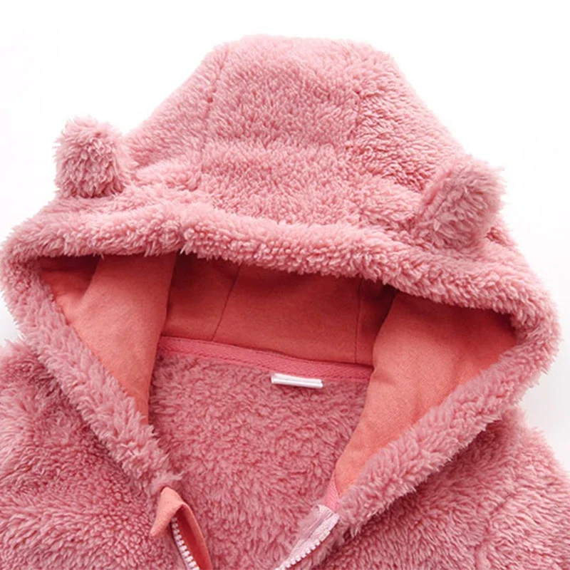 Newborn Baby Rompers with Ears Spring Soft Clothing for Babies Polar Fleece Infant Girl Oneies Cute Newborn Bodysuit 0-12 Months - Image 5
