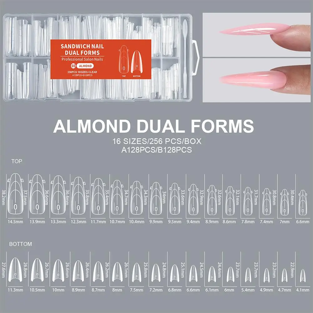 256‑Piece Dual‑Form Nail Extension Set – Plastic Sandwich Tips - Image 8