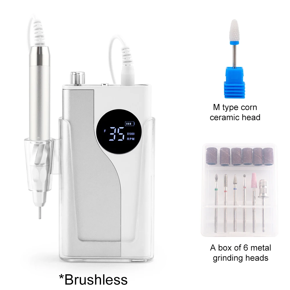 85W Brushless Cordless Nail Drill – 35000 RPM, USB‑C Rechargeable - Image 7