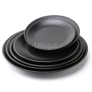 Frosted Black Melamine Plates