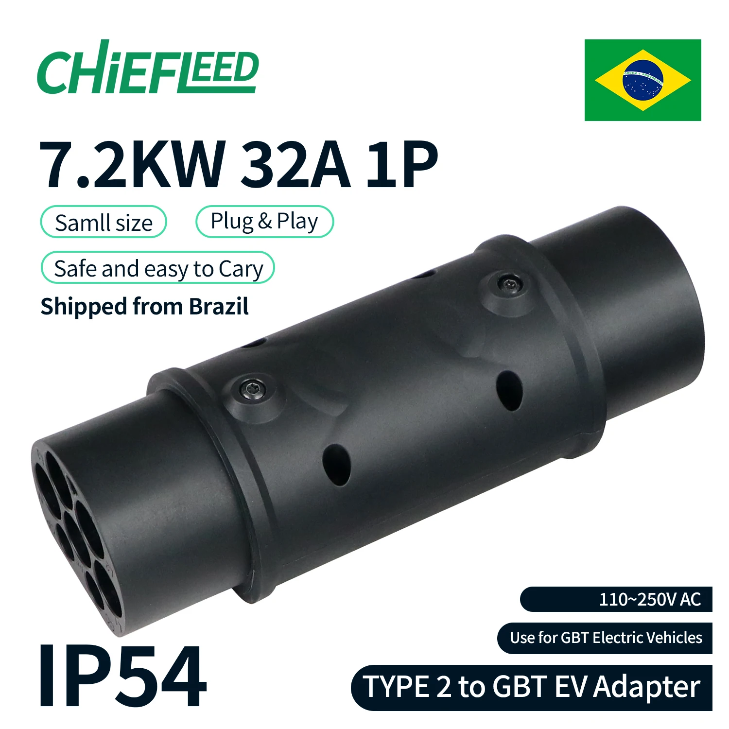 Chiefleed EV Adapter IEC 62196 Type 2 to GBT 32A 22KW/7.2KW EVSE Charger Connector Electric Vehicle Cars Charging Converters - Image 6