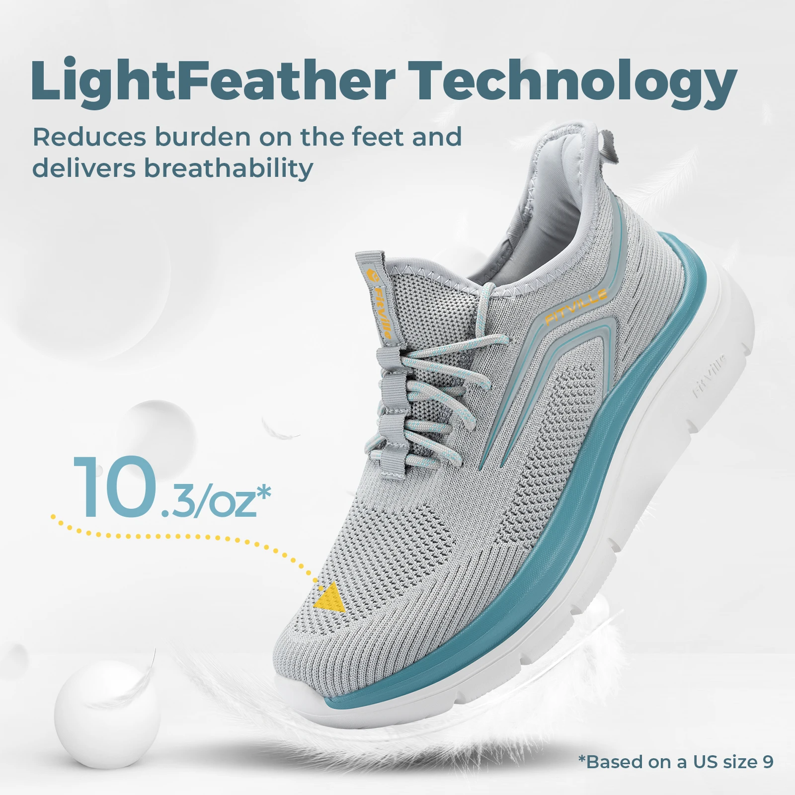 FitVille Men's Air Mesh Running Shoes with Thick Rebound Sole, Wide Fit - Image 4