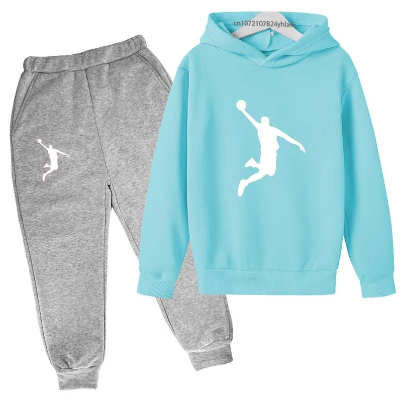 Kids Letter Print Hoodie & Pants Tracksuit Set - Image 17