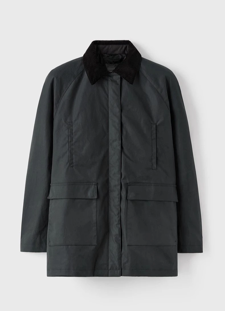 LUXURY Splicing Corduroy Workwear Jacket, Military Green Hunting Outfit, Retro Cotton Jacket, Women's Spring 2025 - Image 8