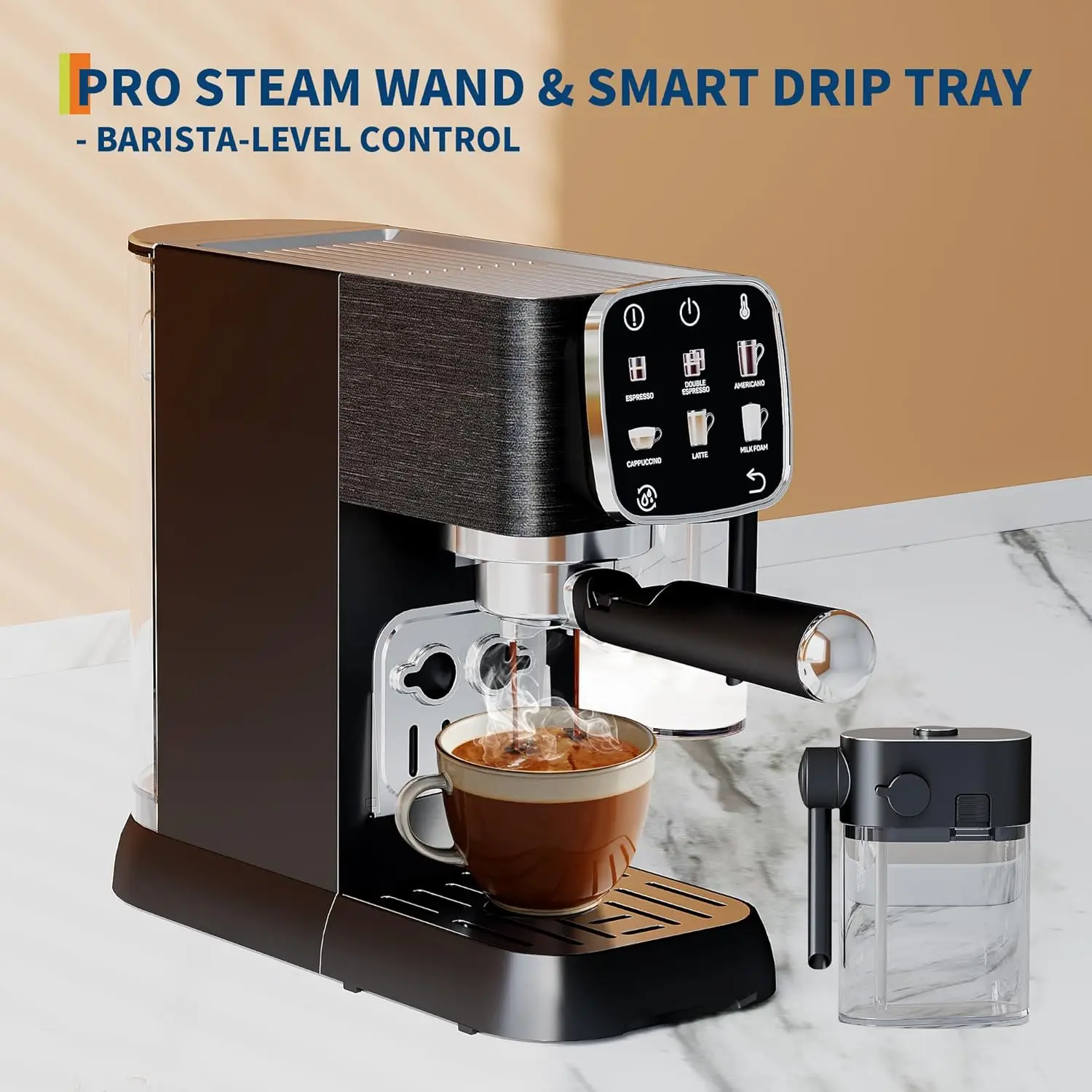 20‑Bar Espresso Machine with Touchscreen, Auto Milk Frother, 45 oz Tank - Image 2