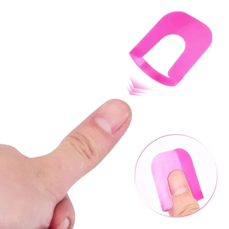 26-Piece PVC G‑Curve Nail Protector Set – 10 Sizes, Pink - Image 4