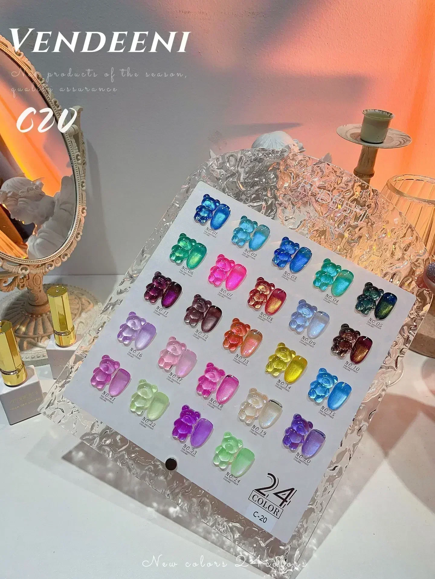 24‑Color Candy‑Hue Mother‑of‑Pearl Gel Nail Polish – UV/LED Cure, 15 ml - Image 2