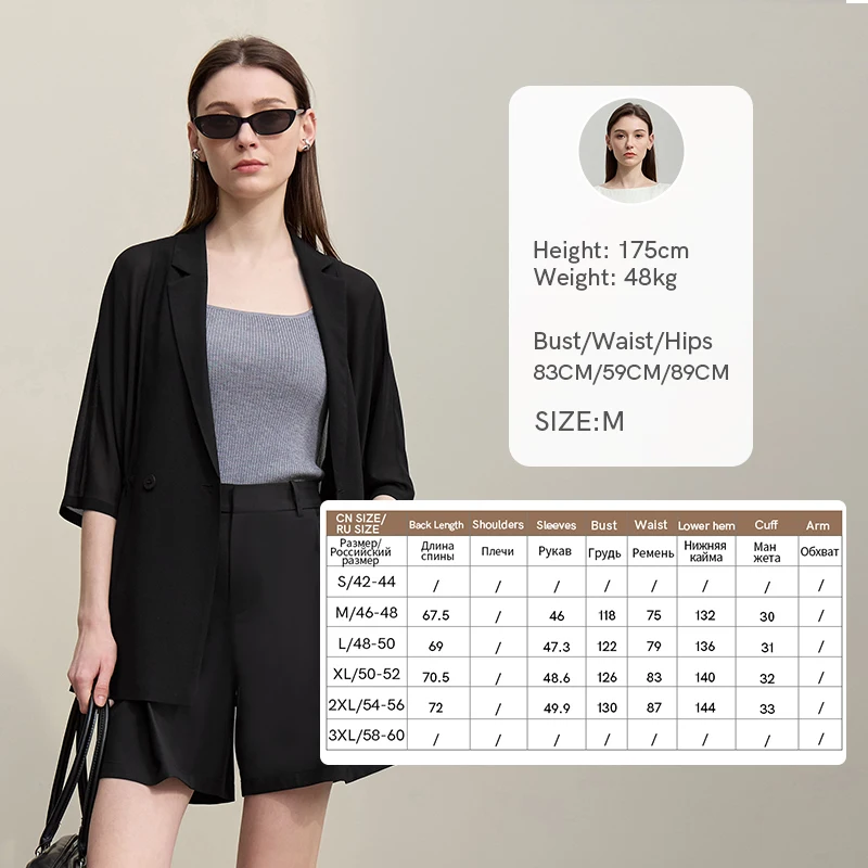 Amii Women's Blazer 2026 Summer New Notch Lapel Dolman Sleeve Jacket Loose Lightweight Office Chiffon Coat For Women 12642007 - Image 9