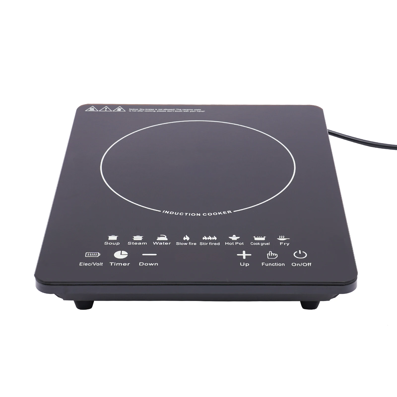 750W Induction Cooktop Glass‑PP Surface, 8 Power Levels, 180‑min Timer - Image 7