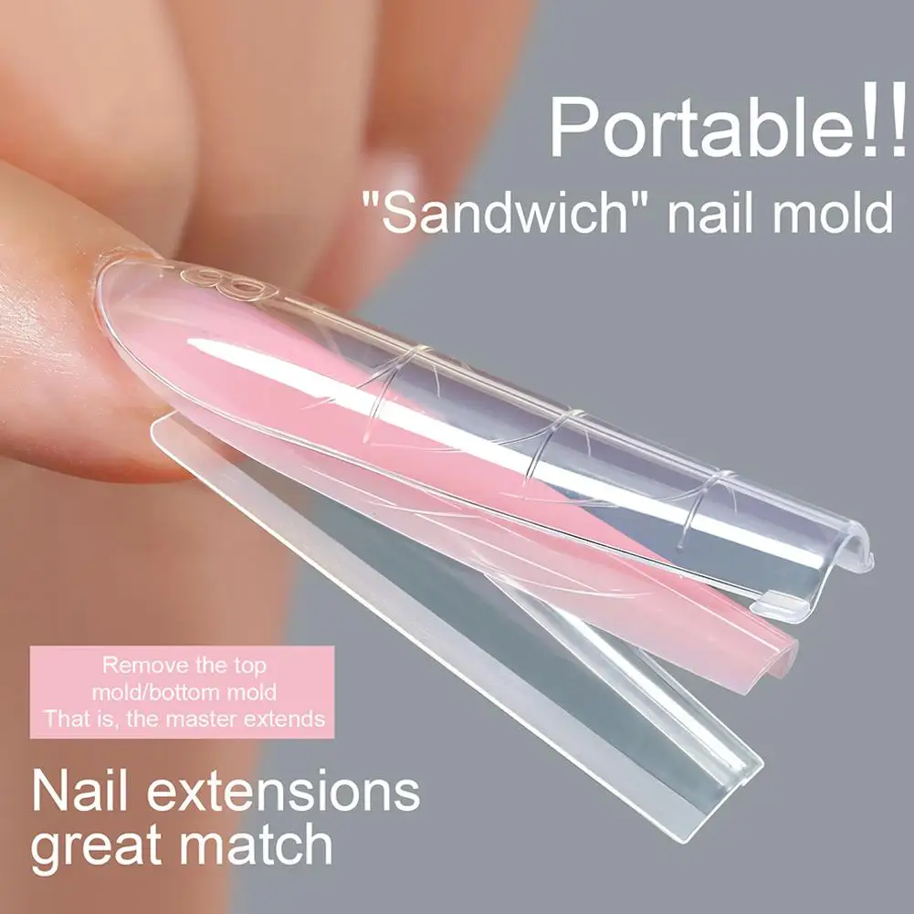 256‑Piece Dual‑Form Nail Extension Set – Plastic Sandwich Tips - Image 4