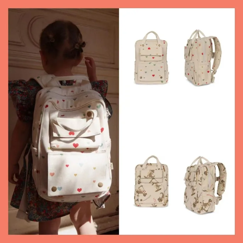 Kids Vacation Canvas Backpack with Cartoon Print, Age 4-6
