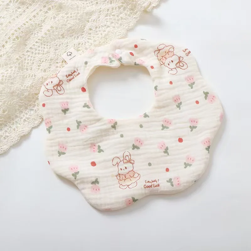 Cotton Muslin Newborn Bib – Cute Animal Cartoon, Soft Breathable - Image 2