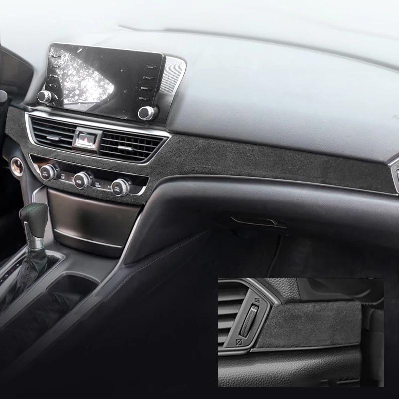 For Honda Accord 2018-2022 Alcantara Car Interior Strips, Center Trim, Gear Knob, Shifter Panel, Window Lift, Armrest Box Lid - Image 3