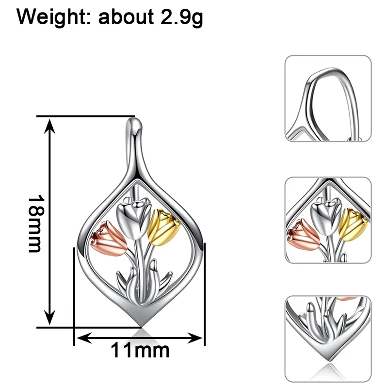 Huitan Tulip Drop Earrings – Geometric Copper Alloy, Lightweight 2.9g - Image 6