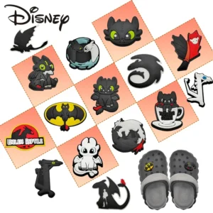 PVC Cartoon Dragon Shoe Charms for Boys Sandals – Pack of 16