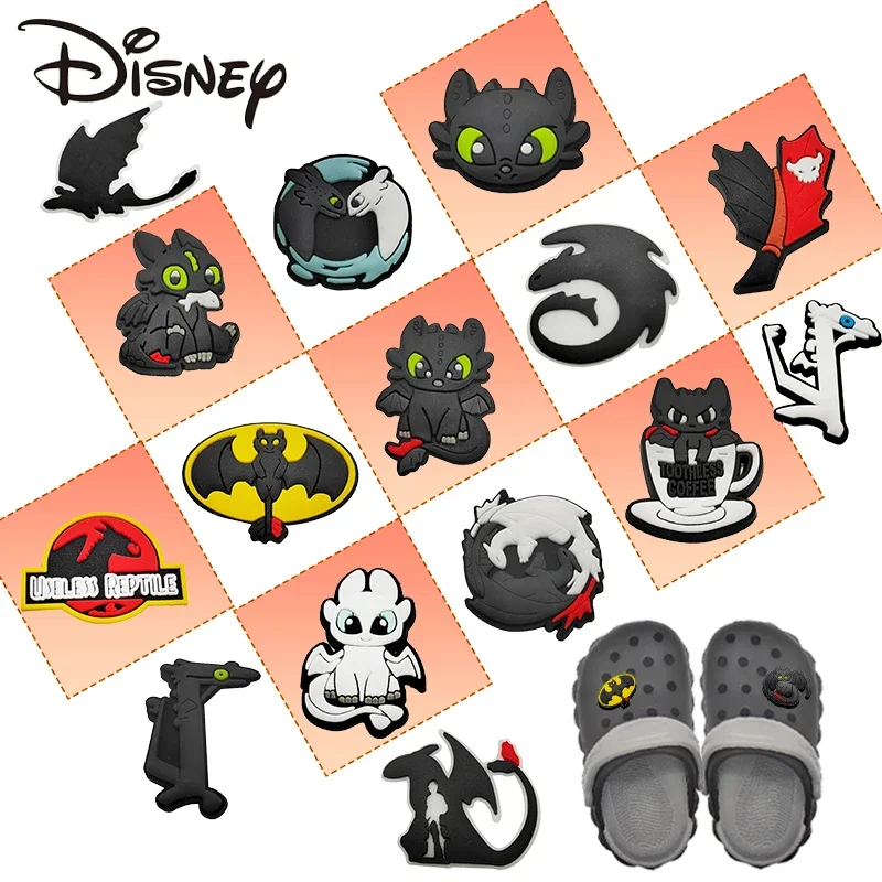 PVC Cartoon Dragon Shoe Charms for Boys Sandals – Pack of 16