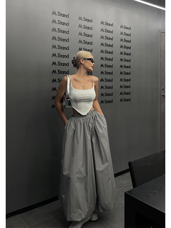 Women's Elastic High-Waist A-Line Maxi Skirt - view 2