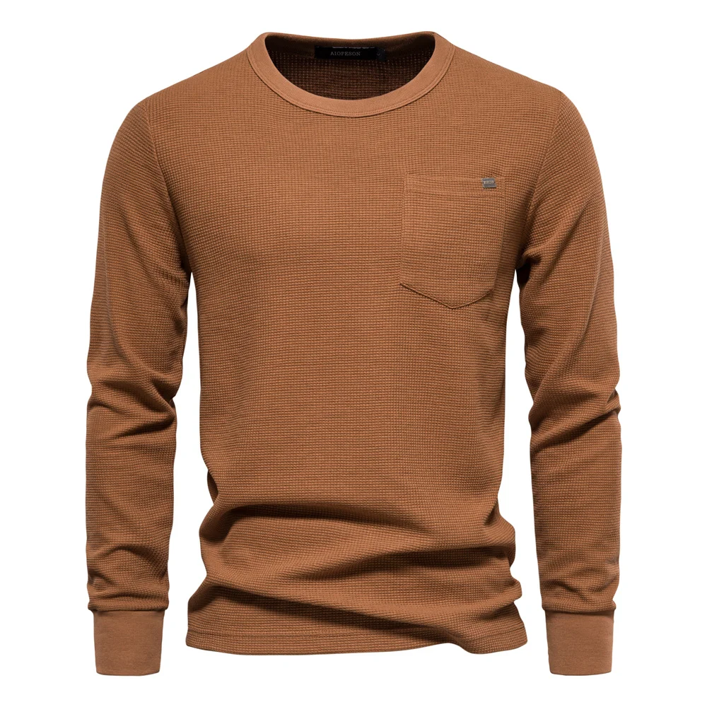 Men's Waffle Cotton Long Sleeve T-Shirt - Image 9