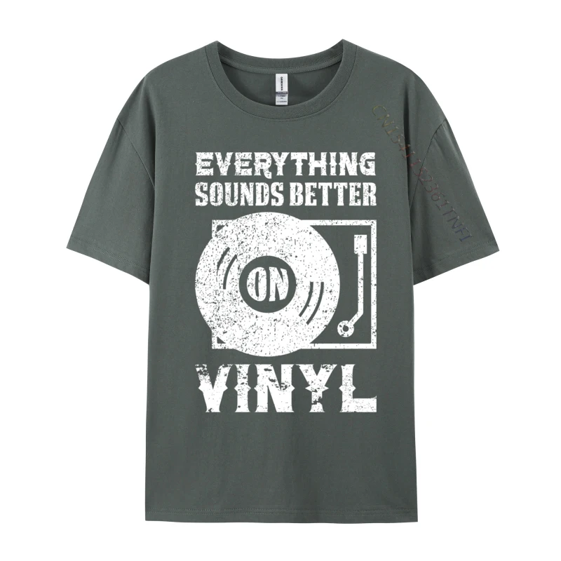Vintage Vinyl Records DJ Music Cotton Slim Fit T Shirt - Image 13