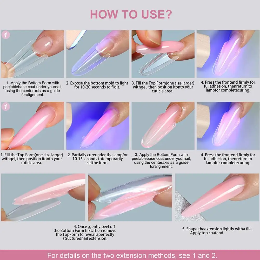 256‑Piece Dual‑Form Nail Extension Set – Plastic Sandwich Tips - Image 5