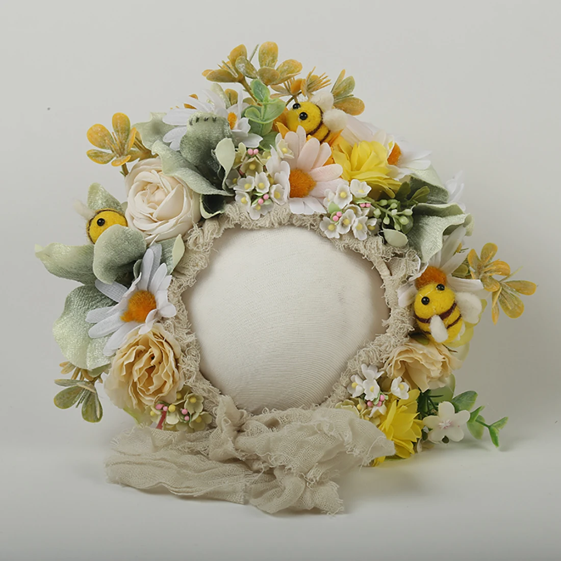 Floral Baby Bonnet – Cute Polyester & Wool – Vintage Newborn Hat - Image 28