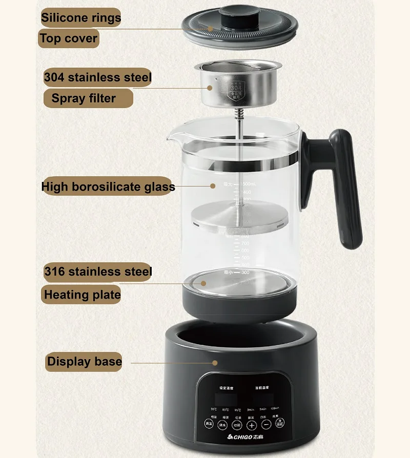 1.5L Glass Electric Kettle, 45‑90°C Temp Control & Auto Keep‑Warm - Image 6