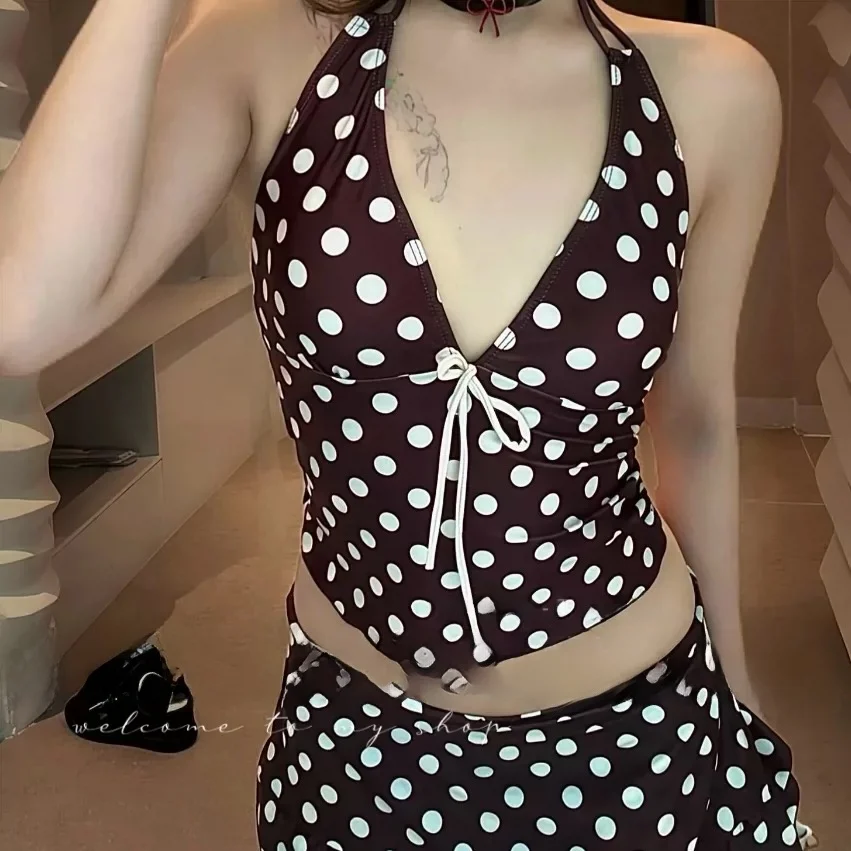 Women's Polka Dot Halter Bikini - view 5