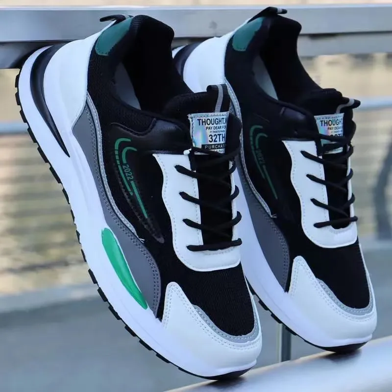 Men's Mesh Platform Sneakers – Breathable Upper, Rubber Sole, Low Heel - Image 3