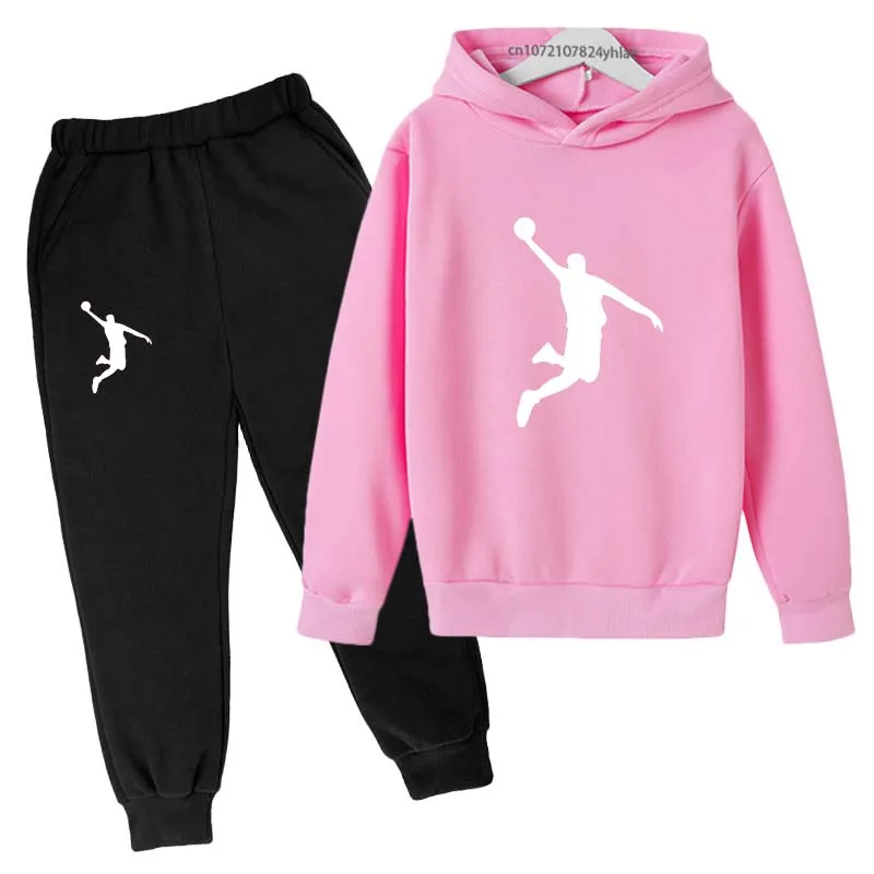 Kids Letter Print Hoodie & Pants Tracksuit Set - Image 5