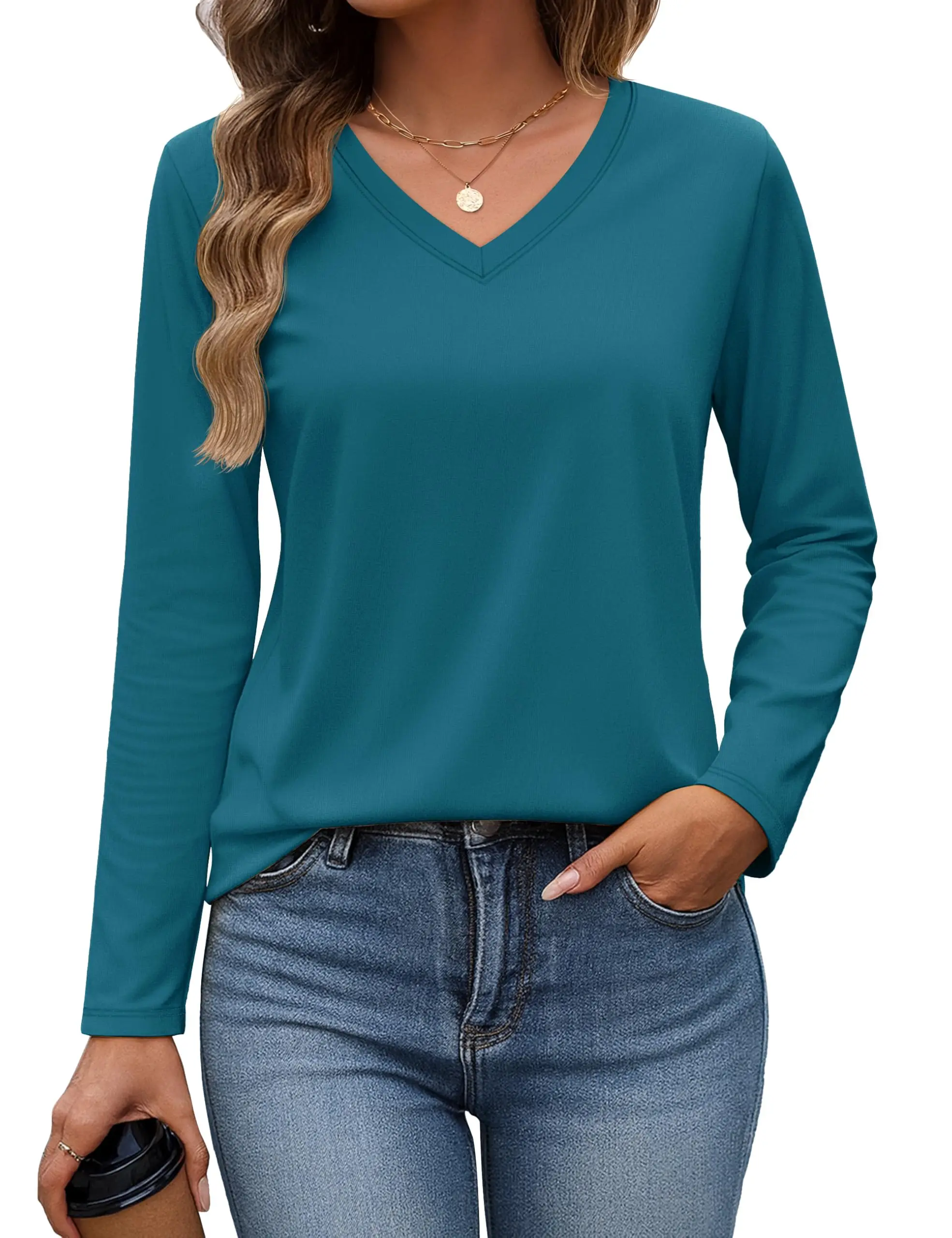 TACVASEN Women's V-Neck Long Sleeve Tee - view 10