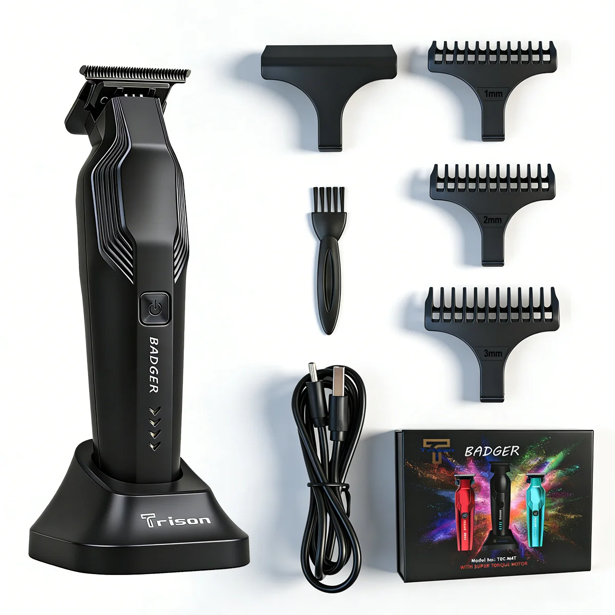 TSC-M4T Hair Trimmer – 7000 RPM, DLC Ceramic Blades, USB‑C Charge - Image 7