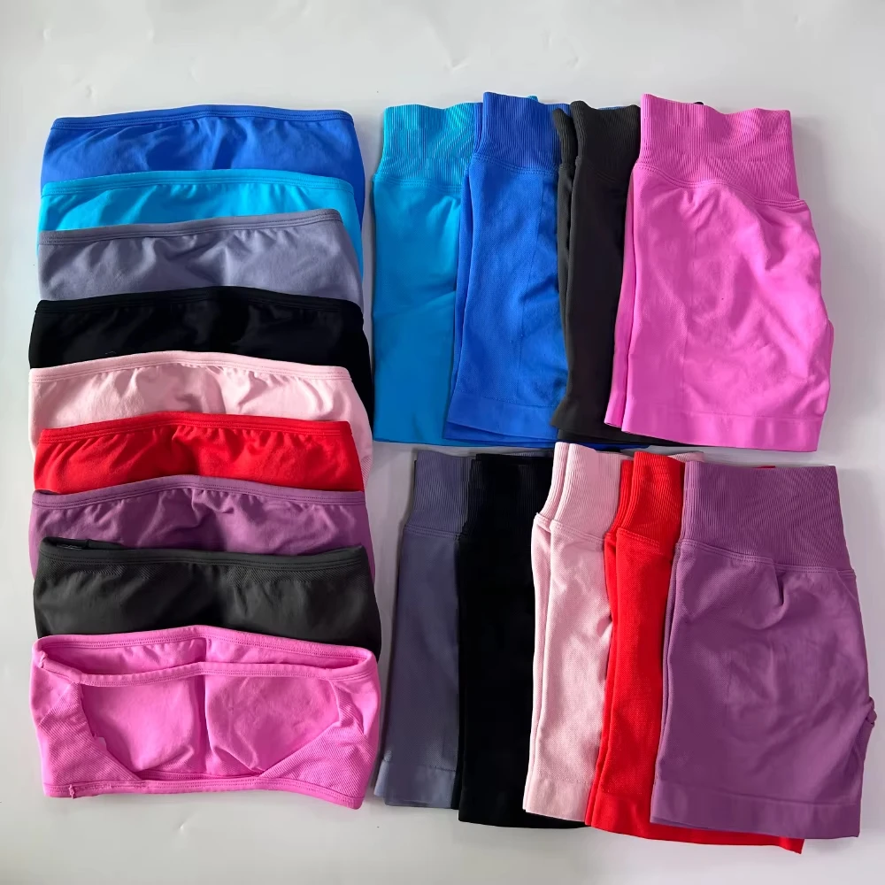 Women's Backless Sports Bra and Shorts Set