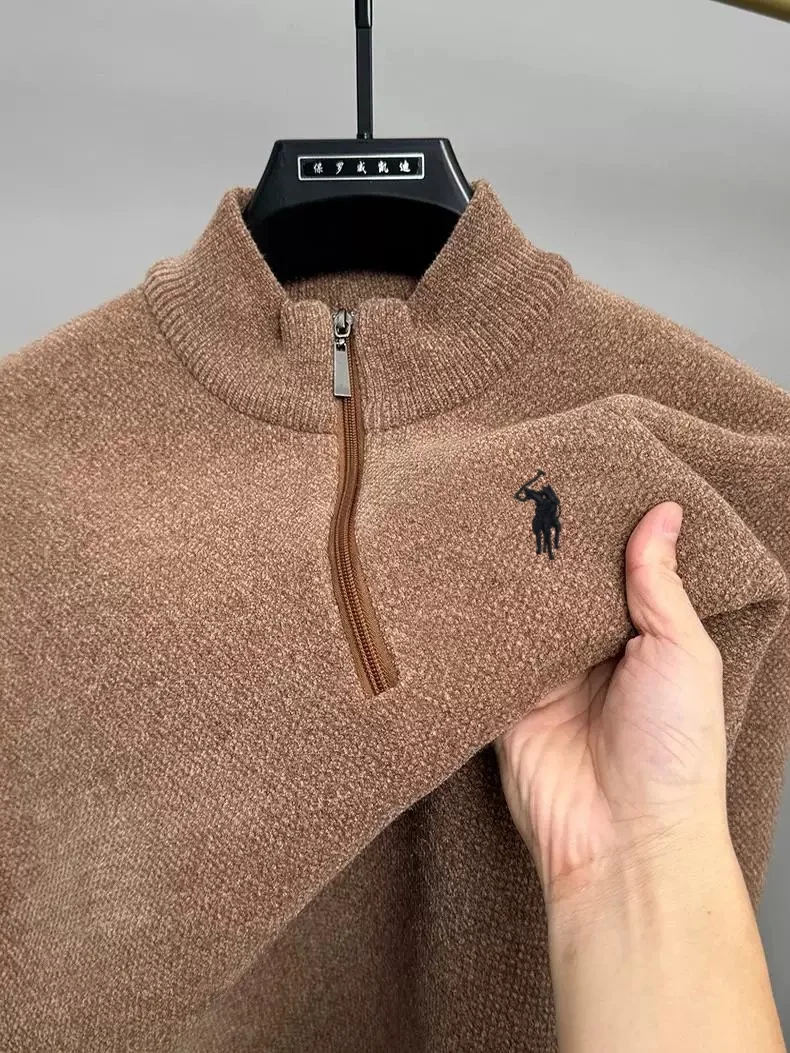 Men's Knitted Pony Embroidery Sweater - Image 2