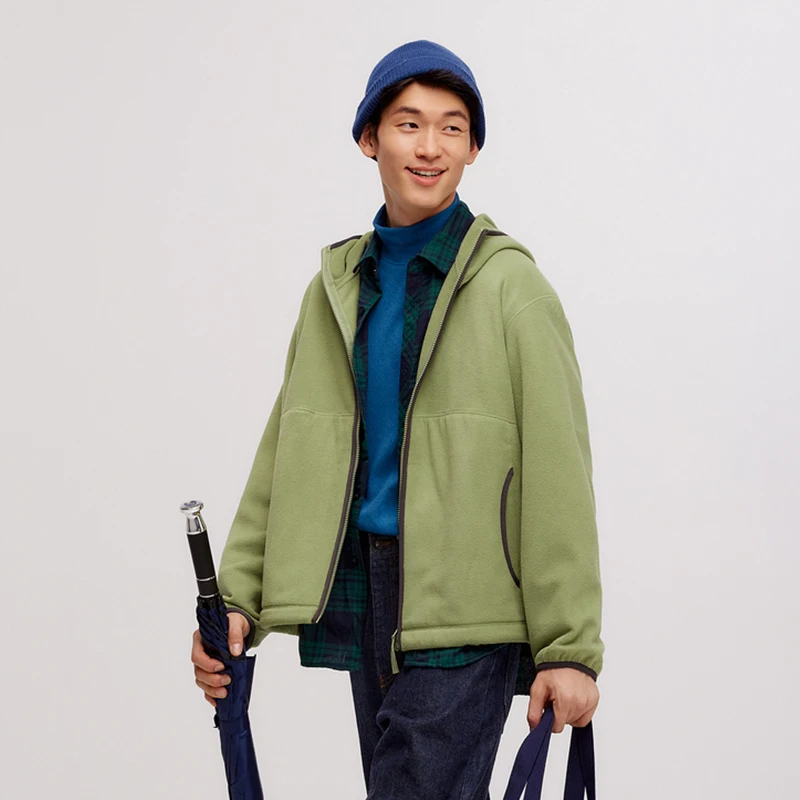 Men's Antistatic Polar Fleece Hooded Jacket - Image 4