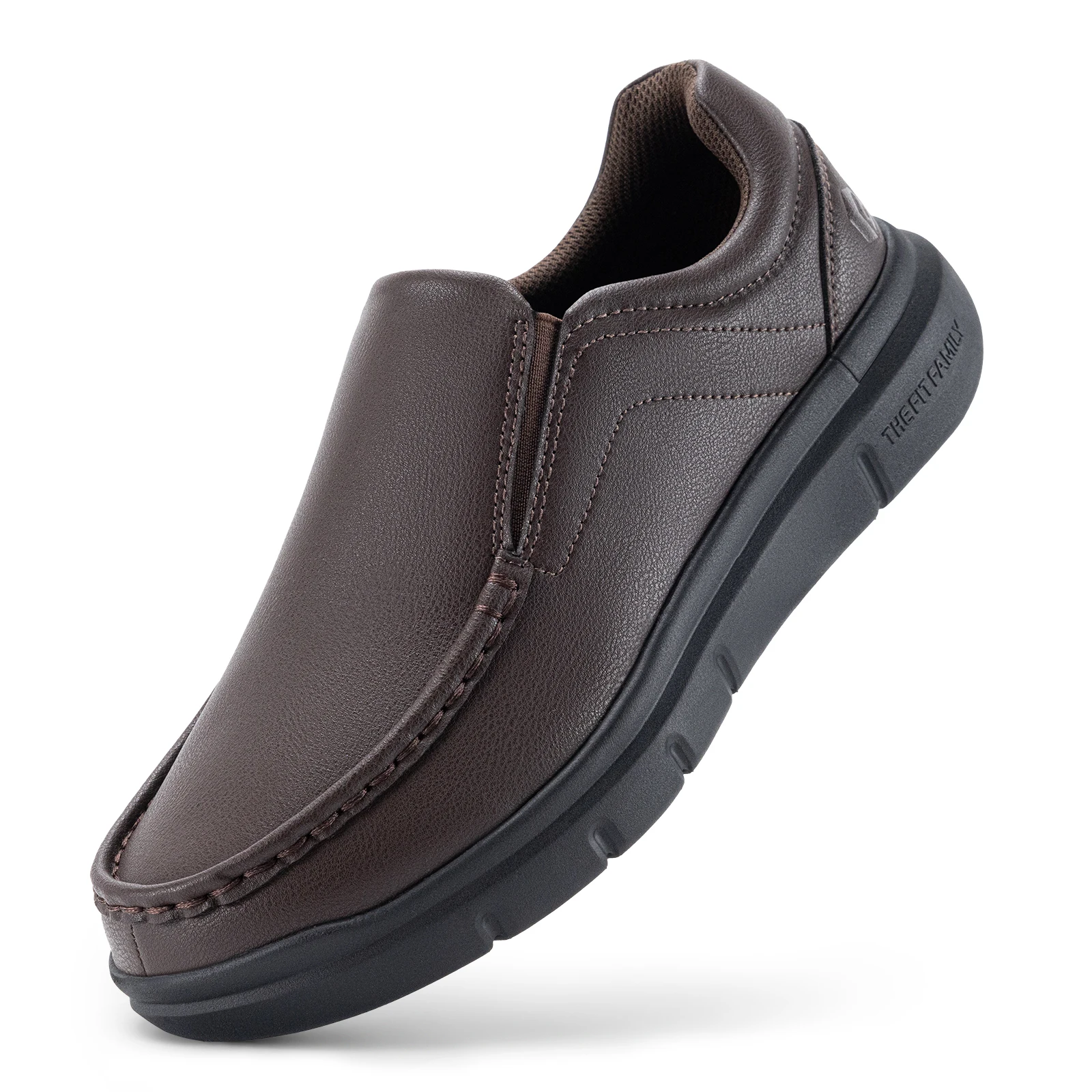 FitVille Men’s Wide‑Fit PU Slip‑On Loafers with EVA Arch Support - Image 8